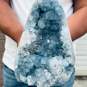10LB Natural and beautiful blue lapislazuli white crystal cave mineral sample356