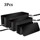 3PCS Cable Management Boxes Organizer, Storage Wires Keeper Holder for Desk, TV
