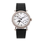 Patek Philippe Complications Moonphase Auto White Gold Mens Strap Watch 5015G