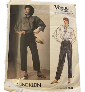 Anne Klein for Vogue Top & Pants Pattern #1331 Size 8 UNCUT