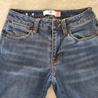 CAbi Jeans 5495 Cropped High Straight Size 25 Distress Raw Hem Med Wash Womens 0