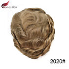 Mens Toupee Invisible Real Human Hairpiece Full Poly Thin Skin PU Wigs 8x10