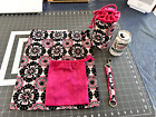 Thirty One Bring Pink Pop Medallion Bags Key Chain Bottle Cup Holder - Lot of 4