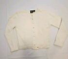 Vintage Tailor B Moss Crop Button Front Cream Angora Blend Sweater Sz S