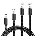 3/6/10Ft Micro USB Fast Charger Data Sync Cable Cord Lot For Samsung Android LG