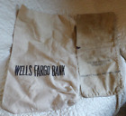 Vintage Canvas Bank Bags Lot Of 2 WELLS FARGO & SECURITY PACIFIC NATIONAL BANK