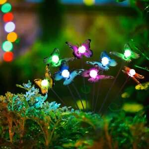 New ListingLED Solar Firefly Butterfly Light Garden Waterproof Lamp Outdoor Landscape Decor