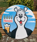 Hamms Metal Beer Sign Bear Round Logo Tin Vintage Garage Bar Decor