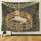 Unicorn Tapestry 30X40 Inches Rustic Wall Hanging Medieval Vintage Hunting Capti