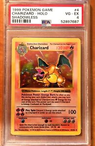 1999 Charizard Base Set Shadowless #4 Holo Rare - Pokemon PSA Graded Card