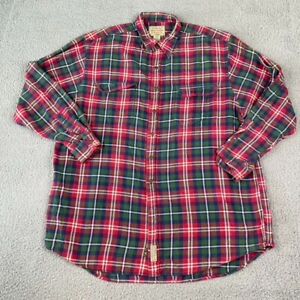 Vintage Abercrombie Fitch The Big Shirt Flannel Men's XL Green Red Plaid