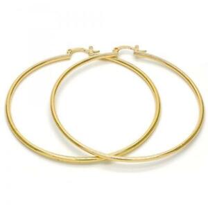 Real 14K Gold Filled Extra Large Round Skinny Hoop Click Top Earrings 30-80mm