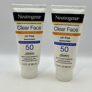 Neutrogena Clear Face Oil-Free Sunscreen x2 SPF 50 3 Oz Exp 1/26