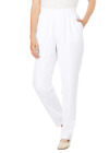 White Ribbed Jersey Knit Pull-On Pants 4X TALL 34/36 Woman Within Plus Size