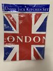 Union Jack Kitchen Set Apron Oven Glove Pot Holder *NEW* British Flag UK England