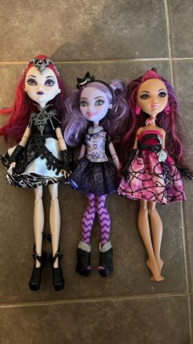 Ever After High Doll Lot 3 included Cheshire cat Dragon Games Evil Queen Briar