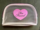 Too Faced Cosmetics Zipper Bag - Pink Mesh with Heart Accent - LIMITED EDITION