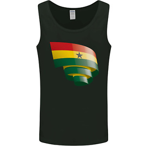 Curled Ghana Flag Ghanaian Day Football Mens Vest Tank Top