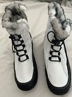 Totes Womens Snow Boots Size 10 M Winter Ankle Insulated Faux Fur White