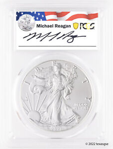 2021 S $1 Type 1 Silver American Eagle FDI SF Emer Issue - PCGS MS70 - Reagan
