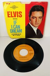 New ListingELVIS PRESLEY 45 rpm IF I CAN DREAM EDGE OF REALITY  47-9670 VG, VG+ 1968 RCA