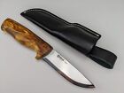 Helle Knives - Eggen 12 12C27 Knife - Norway Made - Wood Handle + Leather Sheath