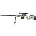 UKARMS P2703A SPRING AIRSOFT SNIPER RIFLE GUN WITH LASER SCOPE, BIPOD GREEN CAMO