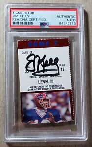 Jim Kelly Signed Ticket Stub Authentic Auto PSA/DNA Certified Autograph