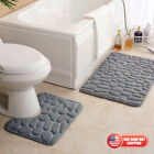 2 Piece Bathroom Rug Washable Bath Mat Set Memory Foam Toilet U-Shaped Non Slip
