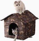 Outdoor Cat Houses Feral Kitty Dogs Shelter Tent Waterproof House with Curtain