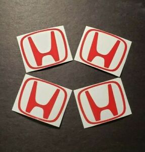 (4) Logo Sticker Wheel Center Caps Decal For Honda CIVIC ACCORD CRV Vtec Si