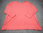 Woman Within Fleece Sweater Women's Plus Size 5X Solid Pink 3/4 Sleeve