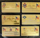 6 Vintage Perma-Plate MILITARY BRANCH S.S  ID Cards Aluminum NOS 1970'S 5 total