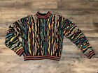 💯 Coogi Australia Vintage Abstract 3D Colorful Rare Sweater Men's S Fits M