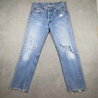 90s Levi's 501 XX Button Fly Jeans Made USA 33x31 (32x30) 1991 Light Wash Men's