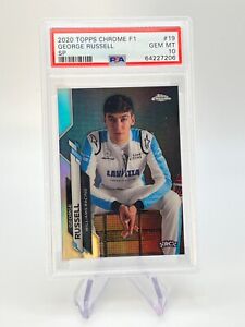 2020 Topps Chrome Formula 1 George Russell #19 Refractor SP Variation PSA 10