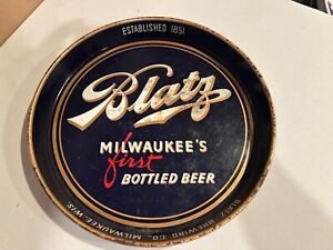 1950's Blatz Beer Metal Tray Milwaukee's First Bottled Beer