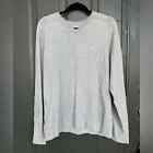 Men's Wicked Soft Cotton/Cashmere Sweater, Crewneck, Stripe Size Medium Reg Gray