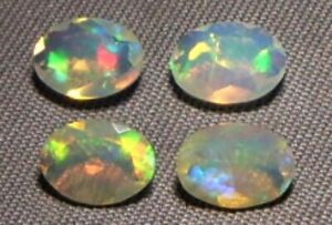 1.40ct Lot 4pcs Beautiful Fire Faceted Welo Ethiopian Opal Oval Cuts WoW *$1NR*
