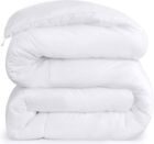 All Season Comforter (Twin, White) Plush Siliconized Fiberfill Duvet Insert