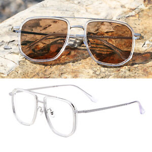 Classic Oversize Photochromic Brown Reading Glasses UV400 Sunglasses Readers