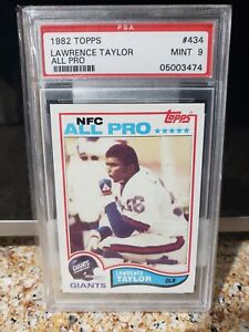 1982 Lawrence Taylor Rookie Topps #434 - Rare PSA 9! MINT! - RC Giants HOF