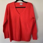 PURE Collection 100% Cashmere Coral V-Neck Sweater-Womens US Size 8/10