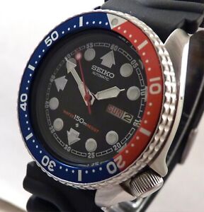 Seiko Pepsi Black Arrows Racetrack Automatic Divers Day Date Watch Custom 6309