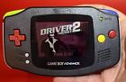 GameBoy Advance Custom Black/Red Console GBA ABG-001 Tested + Driver 2 Game