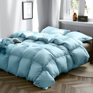 Goose Down Bedding Comforter All Season Duvet Insert Quilt 100% Cotton King Size