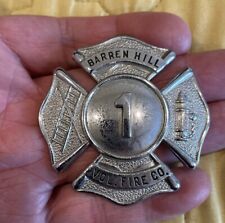 Vintage Barren Hill Pennsylvania Fire Company Obsolete Hat Badge