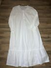 Ekouaer Victorian White Nightgown 100% Cotton LongSleeve Lace Acc’t Length 50.5”
