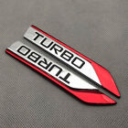 New ListingPair Red Metal Turbo Side Wing Badge Chrome Fender Sport v6 v8 Emblem 3D Sticker
