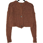 Everlane Lofty Knit Cardigan Womens Small Maple Brown Merino Wool Alpaca Crop